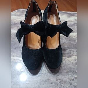 Velvet Heels Bow Mary Jane whimsigoth grunge sexy dark feminine